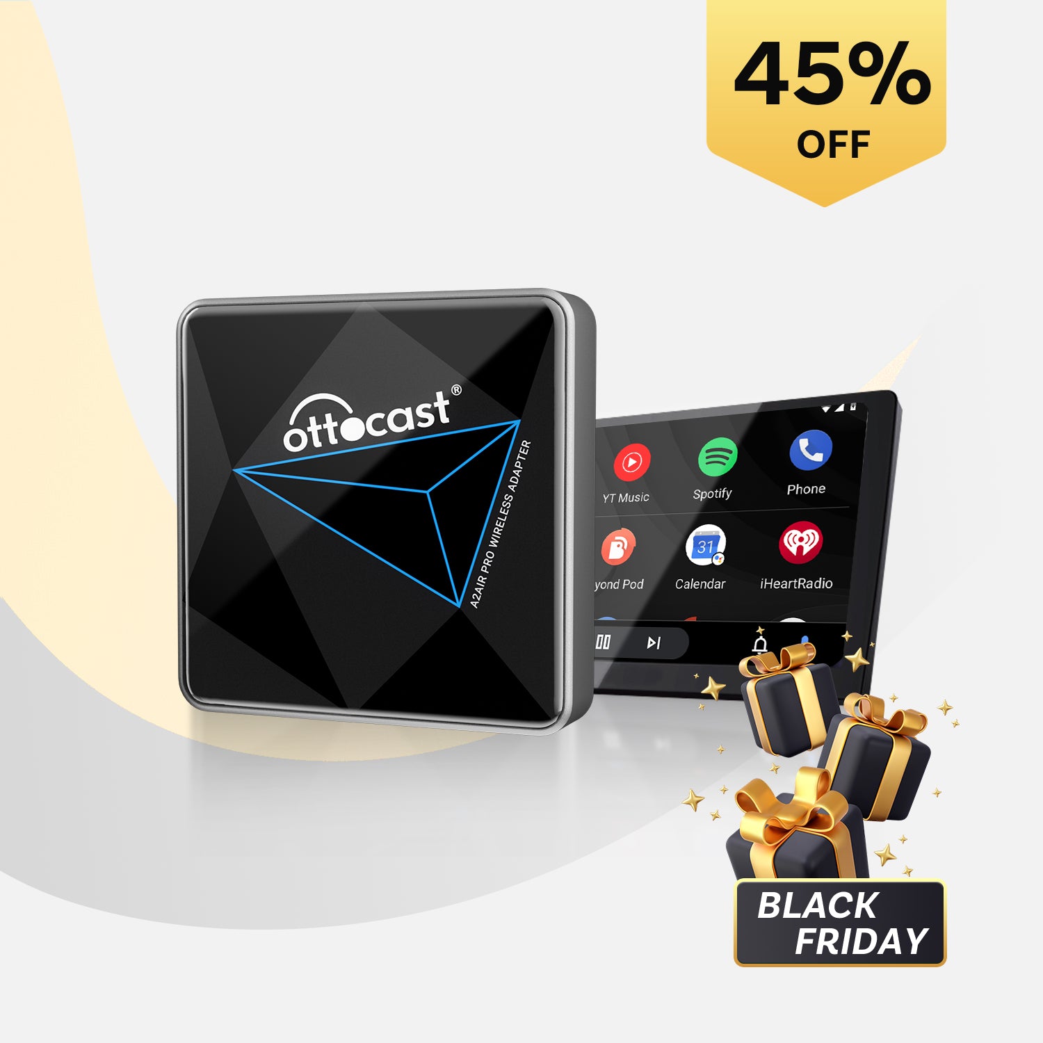 오토캐스트 A2 Air Pro 무선 안드로이드 오토 어댑터 스마트 드라이빙