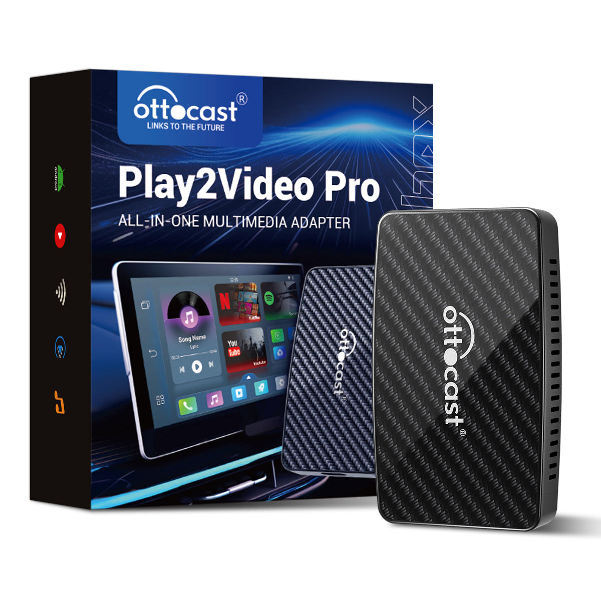 오토캐스트 Play2 Video Pro 무선 카플레이/안드로이드 오토/ 유튜브/넷플릭스/티빙/왓챠/웨이브 올인원 어댑터