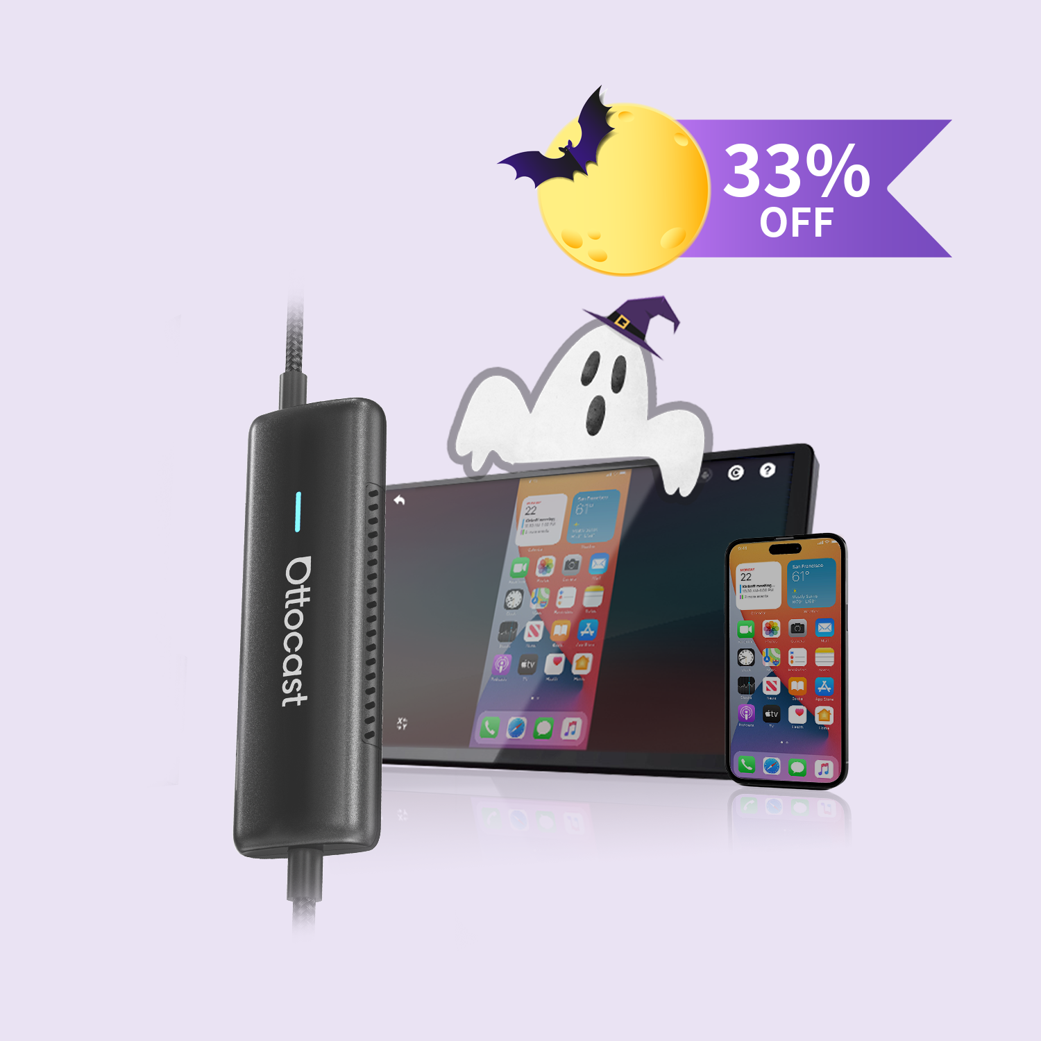 오토캐스트 미러터치 —양방향 터치 미러링/ 아이폰&안드로이드 미러링/ 무선 카플레이 동글