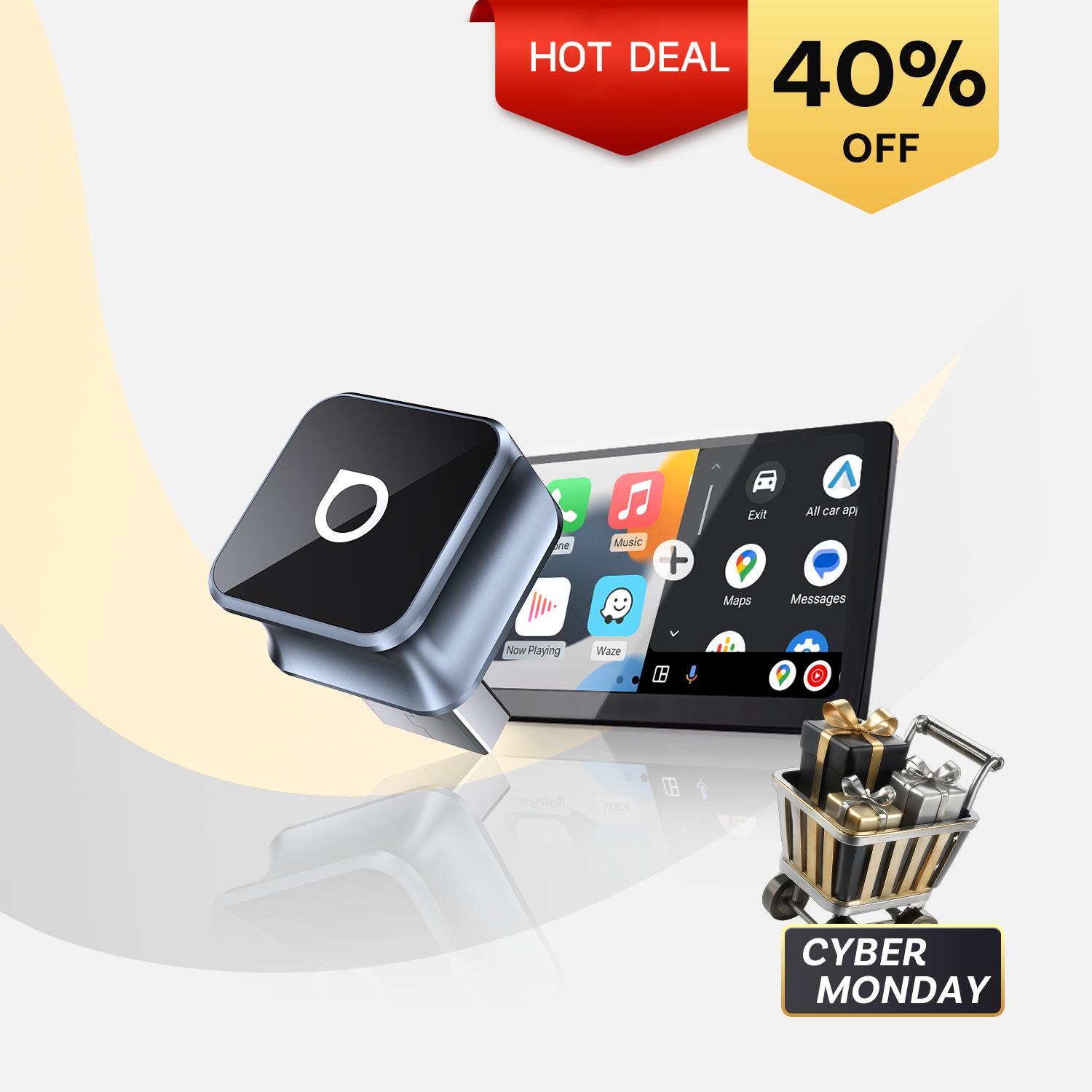 오토캐스트 미니큐브 3.0 무선 카플레이/안드로이드 오토 어댑터