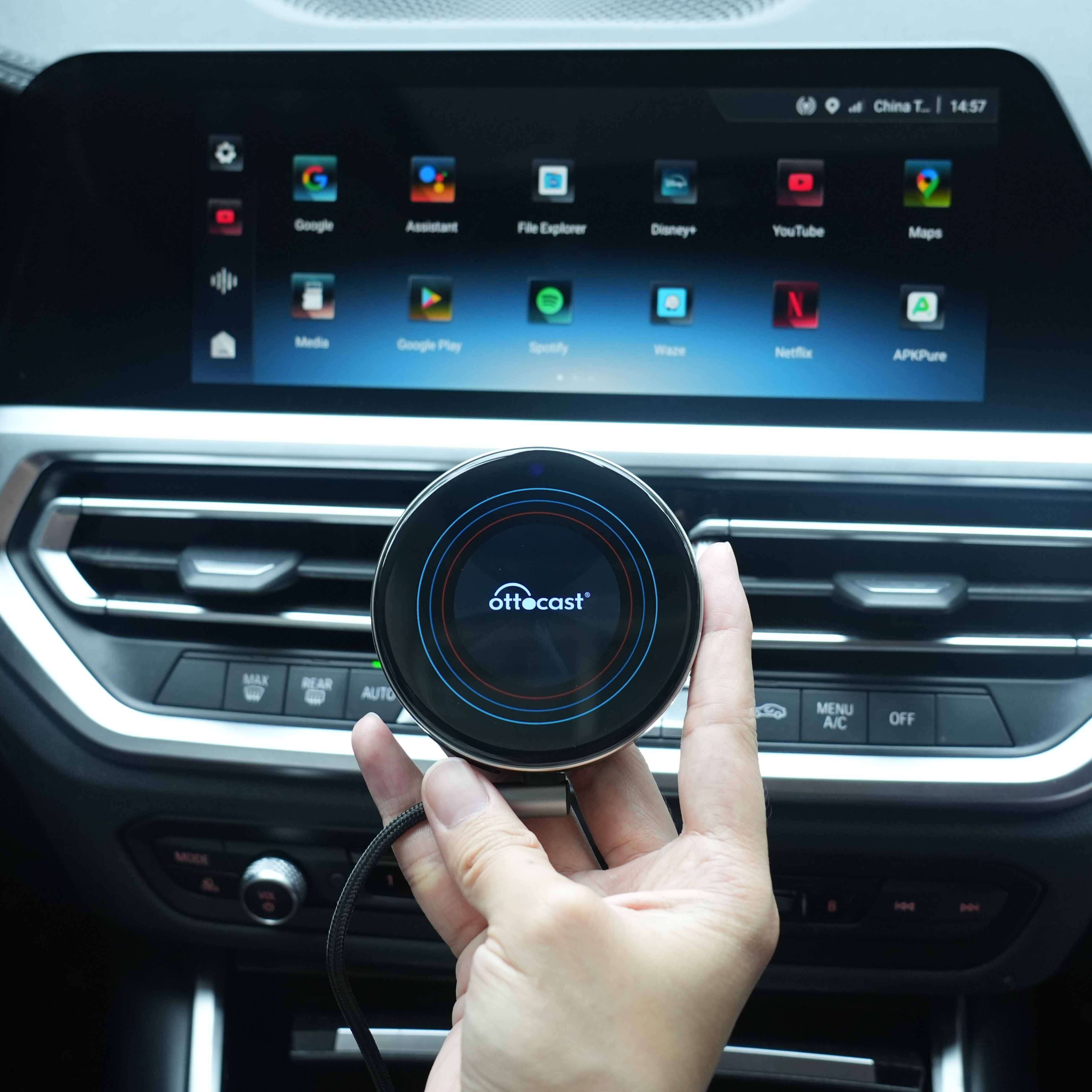 오토캐스트 무선 안드로이드 오토 올인원 BMW 지원 차량용 스틱 PC (무선 카플레이를 갖춘 모든 차량에 적용)