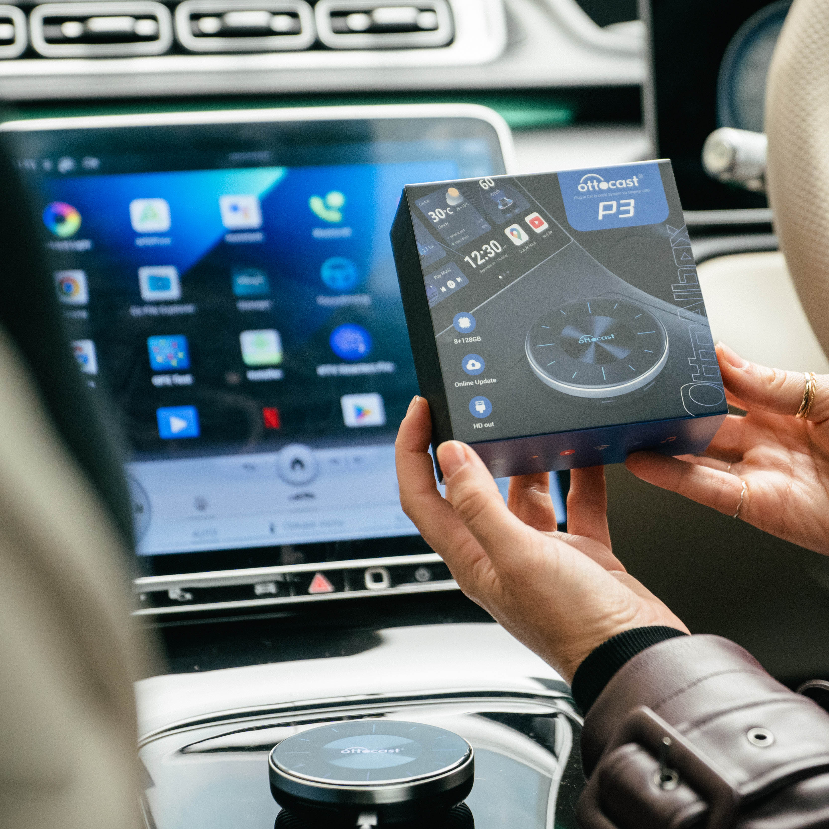 오토캐스트 P3 안드로이드 12 무선 애플 카플레이 무선 안드로이드 오토
