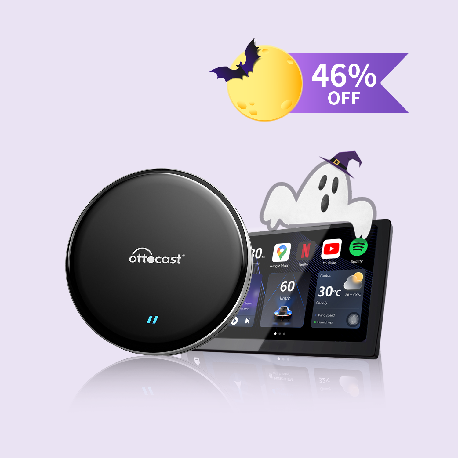 오토캐스트 P3 Lite AI 박스 무선 안드로이드 오토 올인원 차량용 스틱 PC