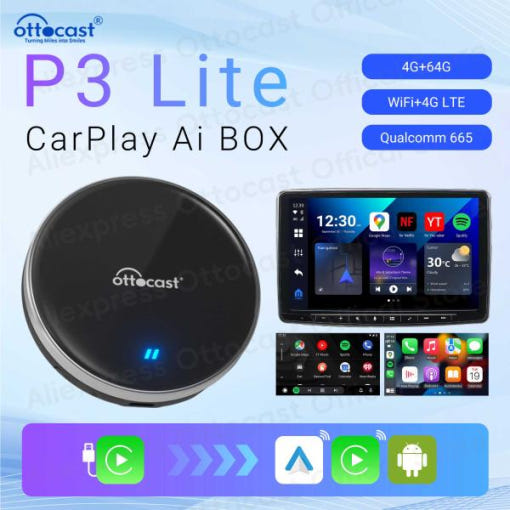 P3 LITE 안드로이드 13  무선 애플 카플레이 AI 박스