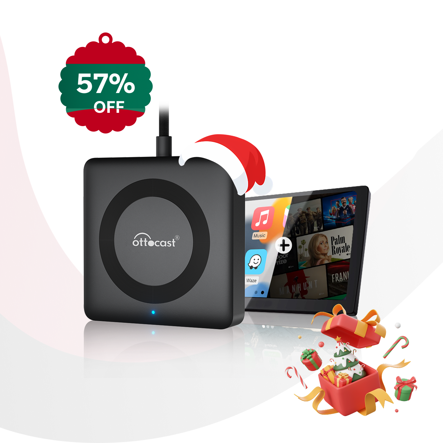 오토캐스트 CAR TV MATE MAX 무선 미러링 카플레이 앤 안드로이드 오토 TV스틱 HDMI 전용 어댑터