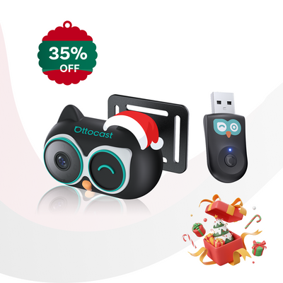 오토캐스트 캐빈 케어 무선 카플레이 어댑터 아기 반려동물용 차량용 후방 카메라 1080P HD 야간 시야 지원