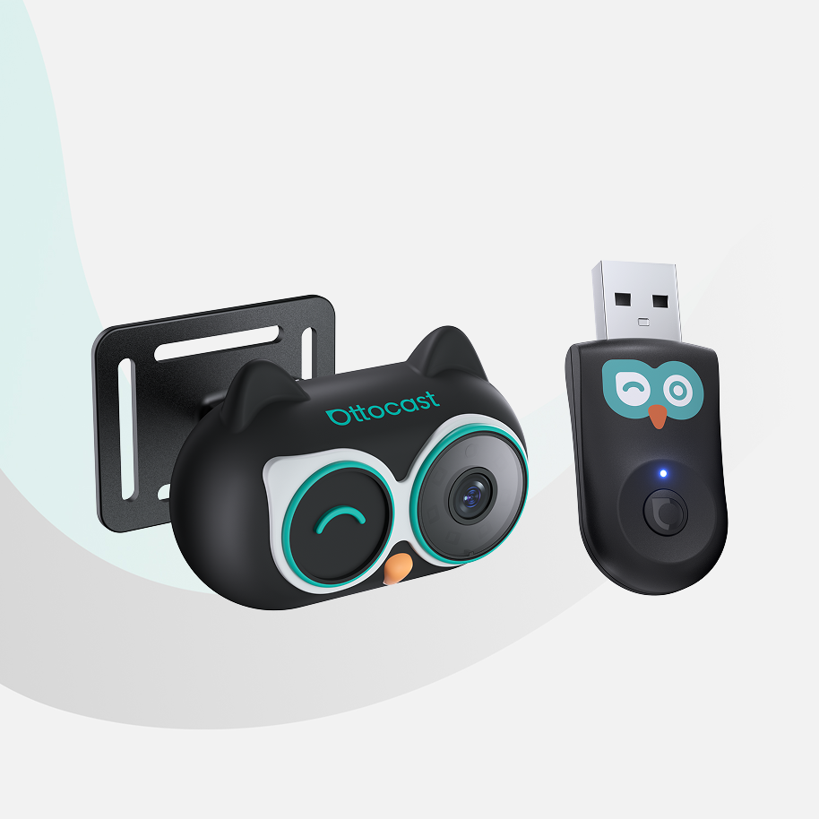 오토캐스트 캐빈 케어 무선 카플레이 어댑터 아기 반려동물용 차량용 후방 카메라 1080P HD 야간 시야 지원